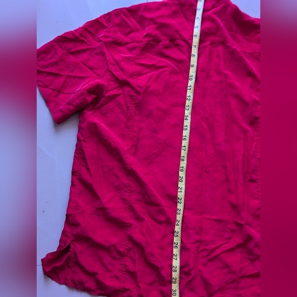 EXPRESS Compagnie Internationale Shirt Sleeve button-down Shirt 100% Silk M - Picture 8 of 14